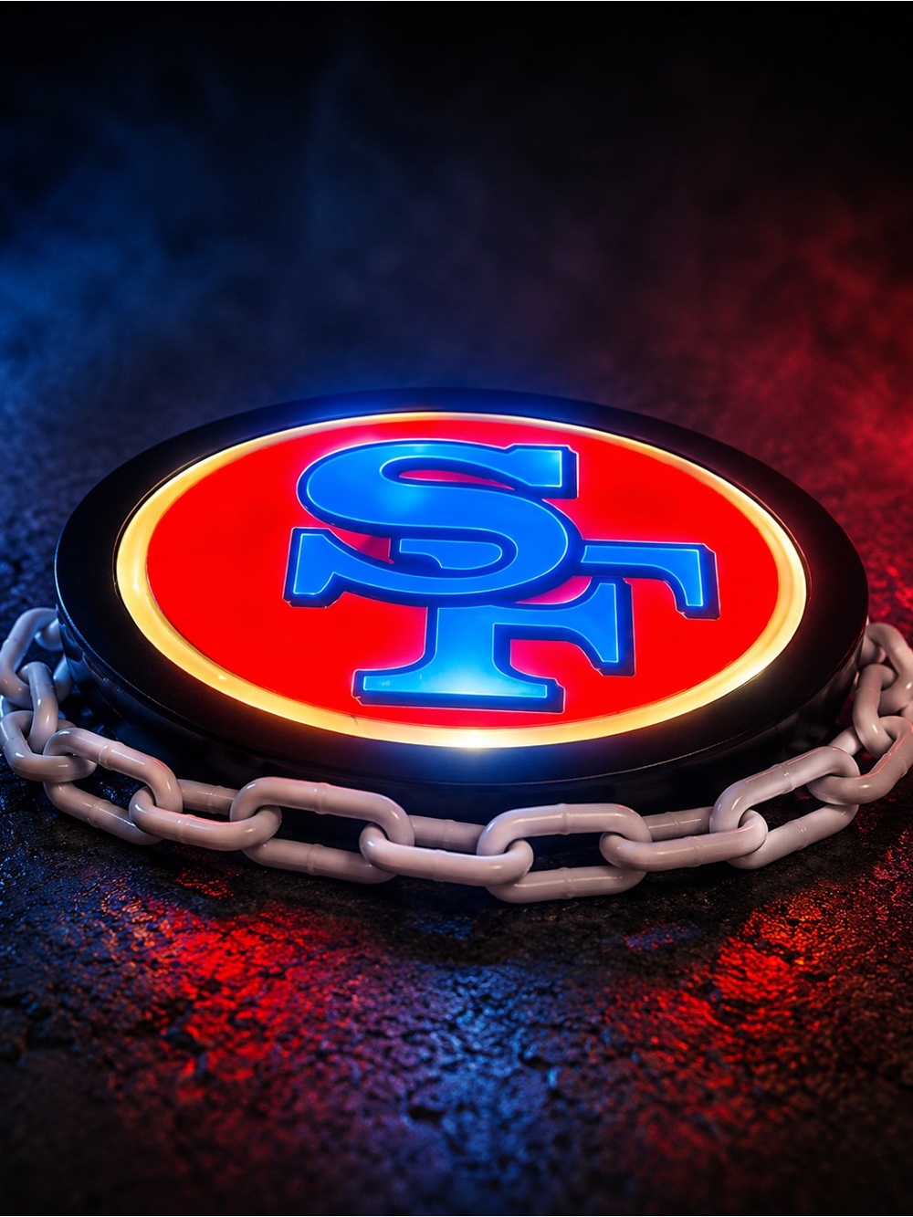 San Francisco 49ers Fan Chain Necklace Light Up